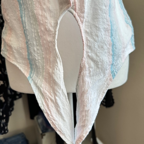 Anthropologie | Cloth & Stone Liya Pastel Striped Tie Front top size XS - Picture 7 of 12